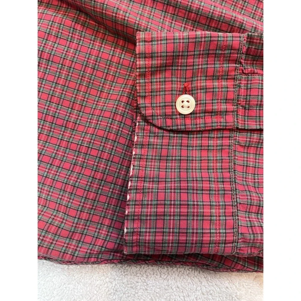 Polo Ralph Lauren Blake Sz XXL‎ Red Green Plaid Navy Pony Long Sleeve Oxford